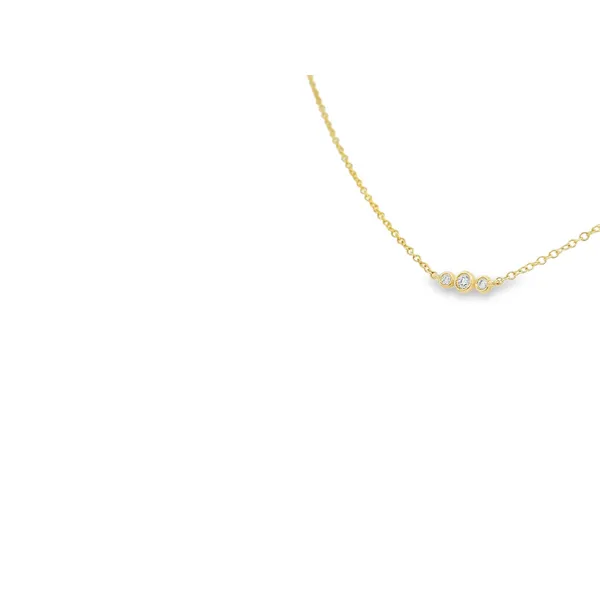 14K Yellow Gold Diamond Necklace Image 3 S&E Jewelers Depew, NY