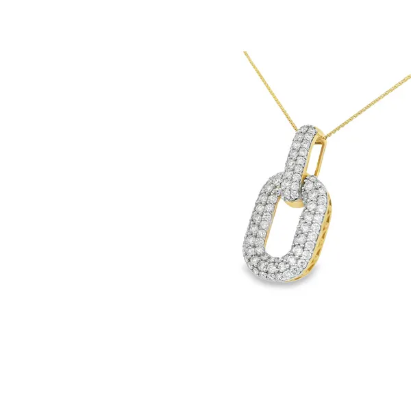 14K Yellow Gold Diamond Necklace Image 3 S&E Jewelers Depew, NY