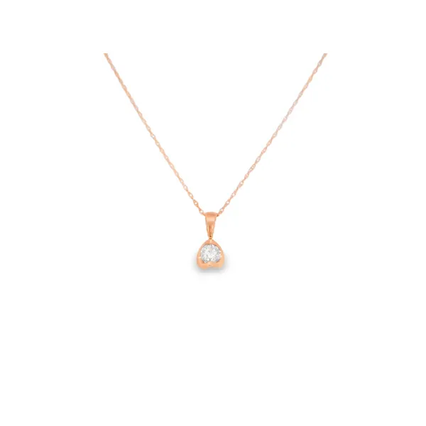 14K Rose Gold Diamond Solitaire Necklace S&E Jewelers Depew, NY