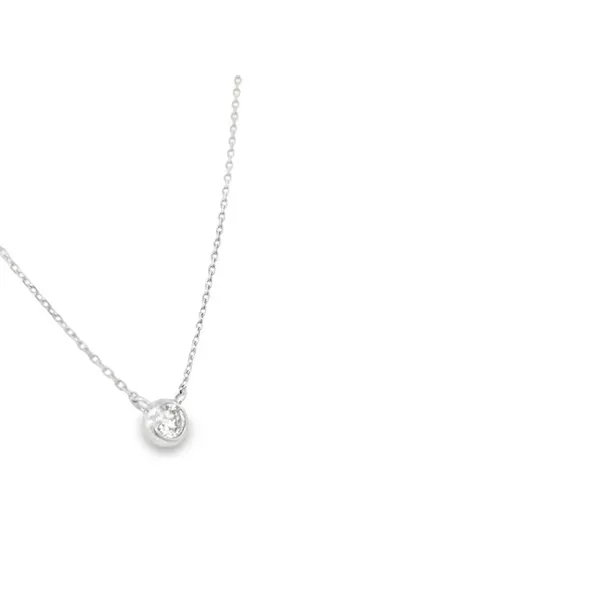 14K White Gold Diamond Station Necklace Image 2 S&E Jewelers Depew, NY