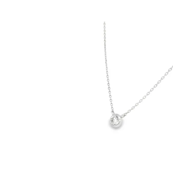 14K White Gold Diamond Station Necklace Image 3 S&E Jewelers Depew, NY