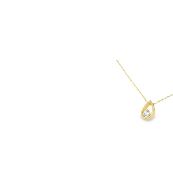 14K Yellow Gold Diamond Pear Shape Pendant Image 3 S&E Jewelers Depew, NY