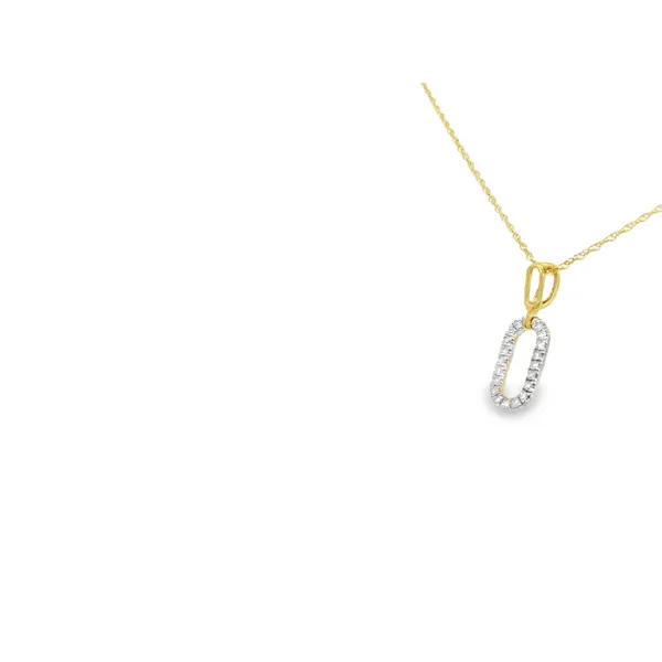 14K Yellow Gold Diamond Paper Clip Necklace Image 2 S&E Jewelers Depew, NY