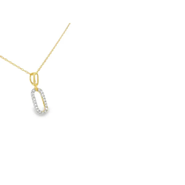 14K Yellow Gold Diamond Paper Clip Necklace Image 3 S&E Jewelers Depew, NY