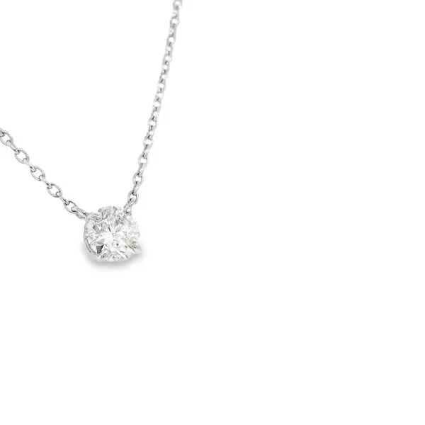 14K White Gold 1.00ct Diamond Solitaire Necklace Image 2 S&E Jewelers Depew, NY
