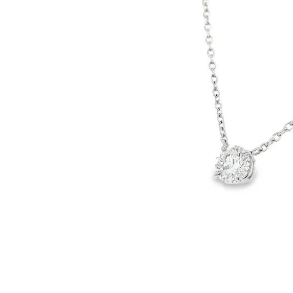 14K White Gold 1.00ct Diamond Solitaire Necklace Image 3 S&E Jewelers Depew, NY