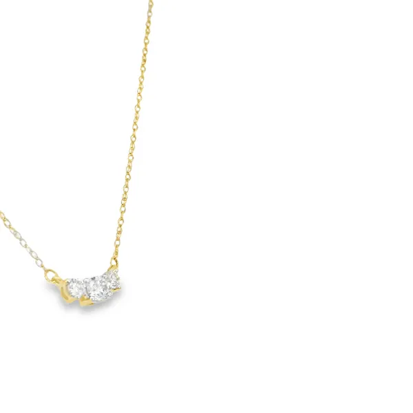 10K Yellow Gold Three Stone Diamond Necklace Image 2 S&E Jewelers Depew, NY