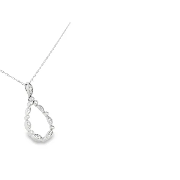 14K White Gold Diamond Pear Shape Necklace Image 2 S&E Jewelers Depew, NY