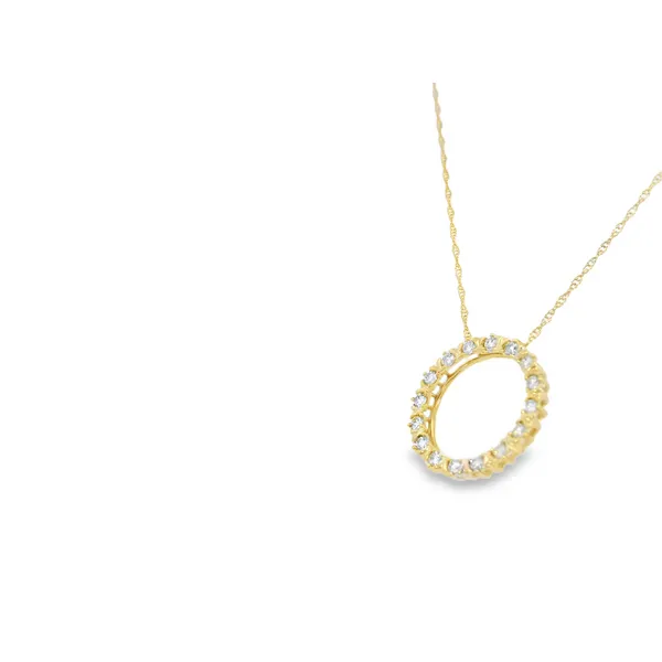 14Kt Yellow Diamond Circle Necklace Image 3 S&E Jewelers Depew, NY