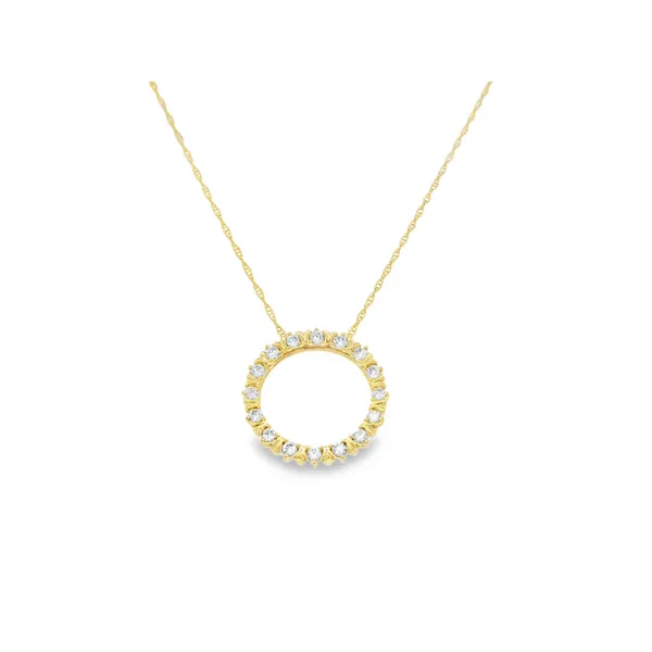 14Kt Yellow Diamond Circle Necklace S&E Jewelers Depew, NY