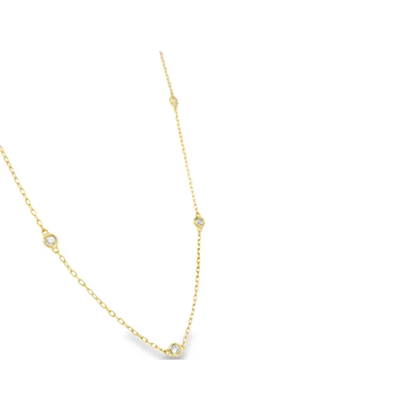 14Kt Yellow Diamond Station Necklace Image 2 S&E Jewelers Depew, NY