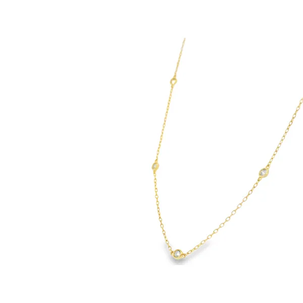 14Kt Yellow Diamond Station Necklace Image 3 S&E Jewelers Depew, NY