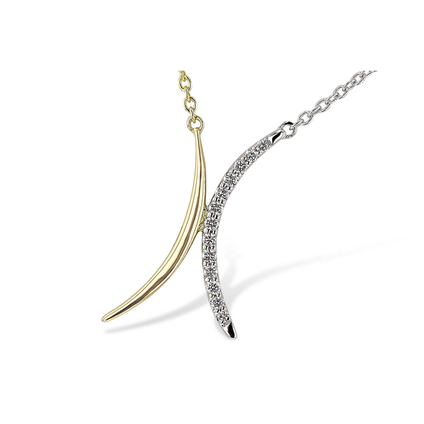 14K Two-Tone Gold Diamond Necklace S&E Jewelers Depew, NY