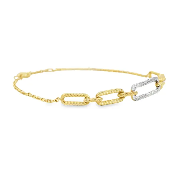 14K Two-Tone Diamond Bracelet Image 2 S&E Jewelers Depew, NY