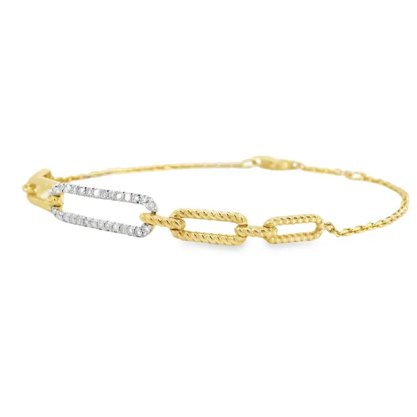 14K Two-Tone Diamond Bracelet Image 3 S&E Jewelers Depew, NY