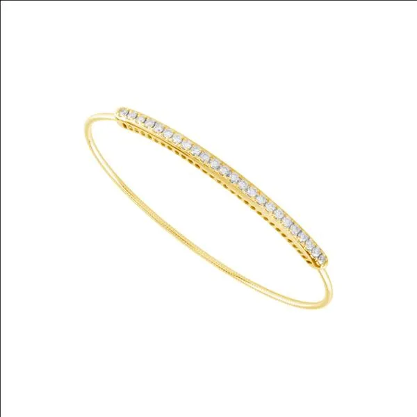 14K Yellow Gold Bangle Bracelet with Titanium Wire S&E Jewelers Depew, NY