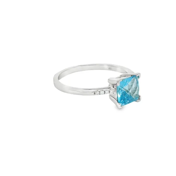1.29ctw Square Cushion Blue Topaz Fashion Ring Image 2 S&E Jewelers Depew, NY