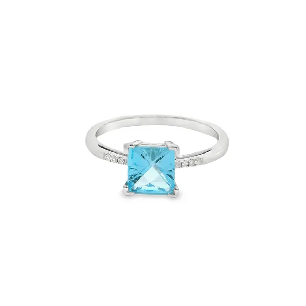 1.29ctw Square Cushion Blue Topaz Fashion Ring similar item image
