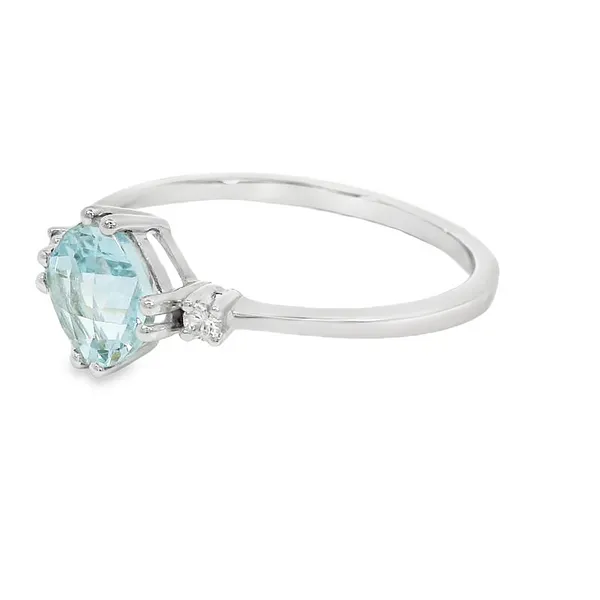 0.77ctw Square Cushion Aquamarine Fashion Ring Image 3 S&E Jewelers Depew, NY
