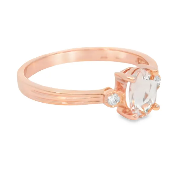 0.62ctw Oval Morganite Fashion Ring Image 2 S&E Jewelers Depew, NY