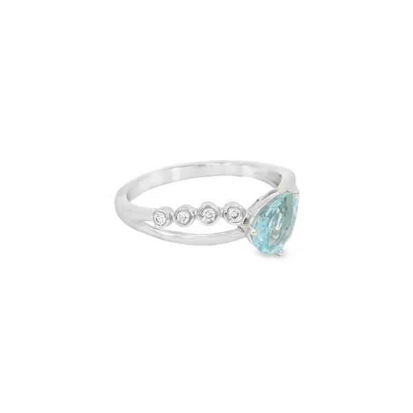 14Kt White Gold 0.53ctw Pear Aquamarine Fashion Ring Image 2 S&E Jewelers Depew, NY