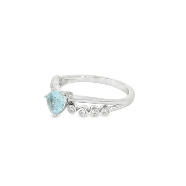 14Kt White Gold 0.53ctw Pear Aquamarine Fashion Ring Image 3 S&E Jewelers Depew, NY