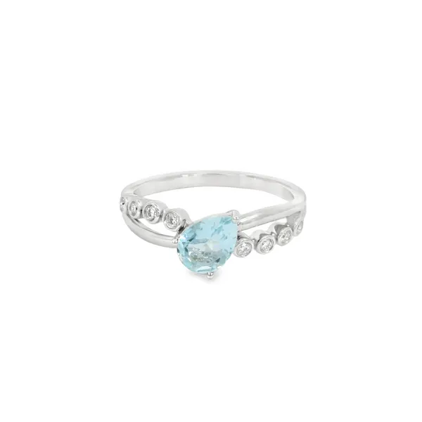 14Kt White Gold 0.53ctw Pear Aquamarine Fashion Ring S&E Jewelers Depew, NY