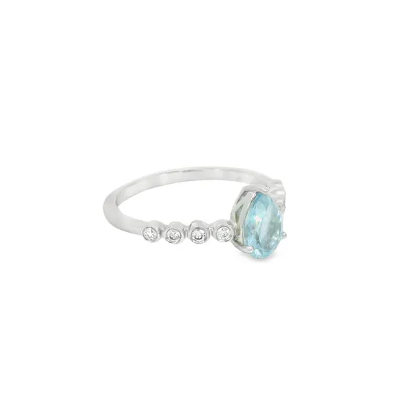 14Kt White Gold 0.72ctw Pear Aquamarine Fashion Ring Image 2 S&E Jewelers Depew, NY