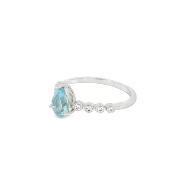 14Kt White Gold 0.72ctw Pear Aquamarine Fashion Ring Image 3 S&E Jewelers Depew, NY