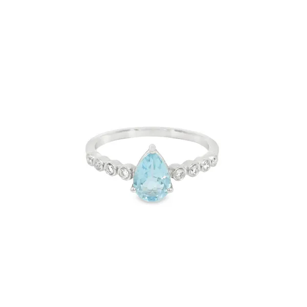 14Kt White Gold 0.72ctw Pear Aquamarine Fashion Ring S&E Jewelers Depew, NY