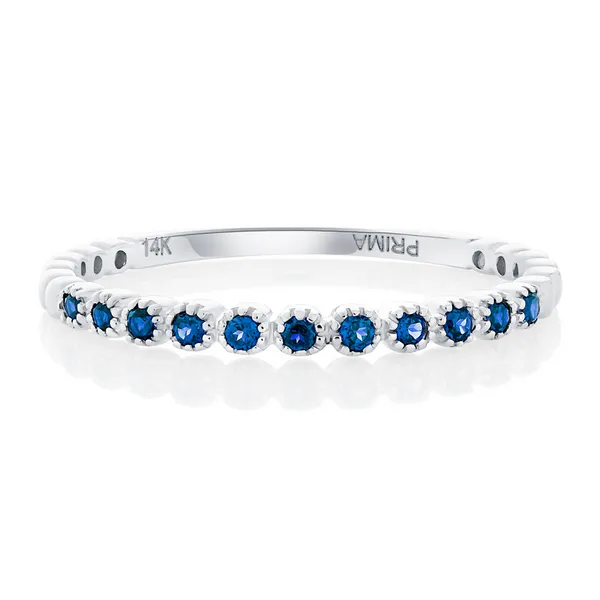 14 Karat White Gold 0.11ctw Round Sapphires Fashion Ring S&E Jewelers Depew, NY