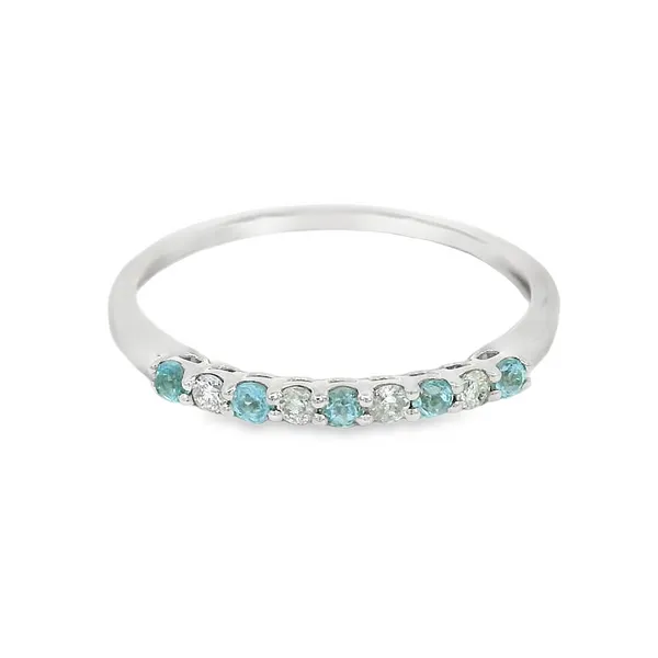 14 Karat White Gold 0.13ctw Round Blue Topaz Fashion Ring S&E Jewelers Depew, NY