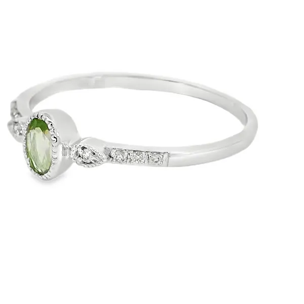 14 Karat White Peridot Fashion Ring Image 3 S&E Jewelers Depew, NY