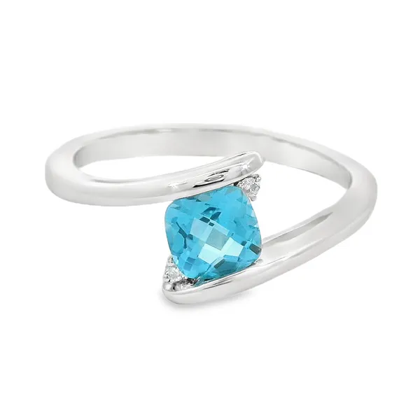 14 Karat White Blue Topaz Fashion Ring S&E Jewelers Depew, NY