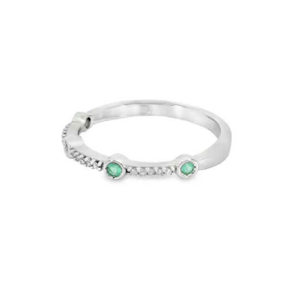 10 Karat White Gold Emerald Fashion Ring Image 3 S&E Jewelers Depew, NY