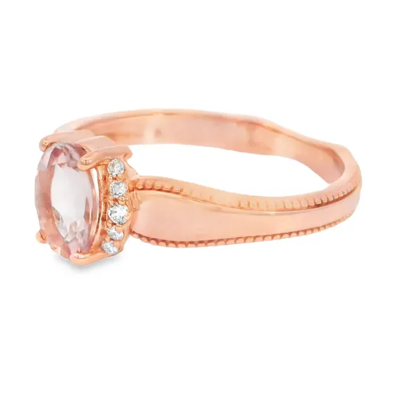 0.67ctw Oval Morganite Fashion Ring Image 3 S&E Jewelers Depew, NY