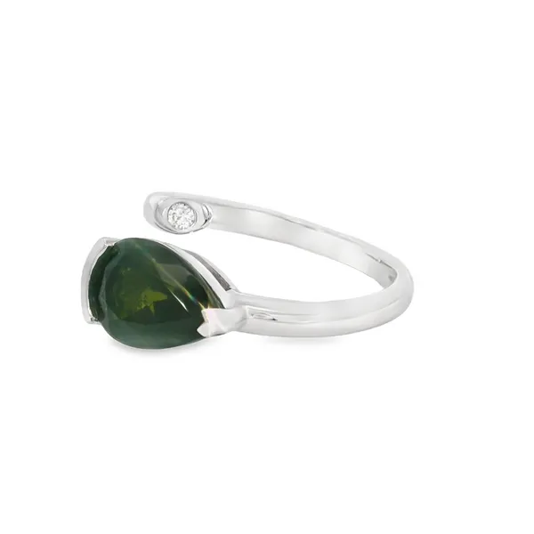 14 Karat White Gold Pear Emerald Fashion Ring Image 3 S&E Jewelers Depew, NY