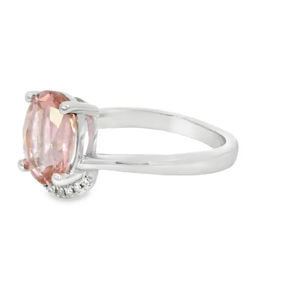 14 Karat White Gold Oval Pink Tourmaline Fashion Ring Image 3 S&E Jewelers Depew, NY