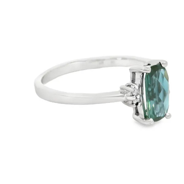 14 Karat White Gold Oval Created Alexandrite Fashion Ring Image 2 S&E Jewelers Depew, NY