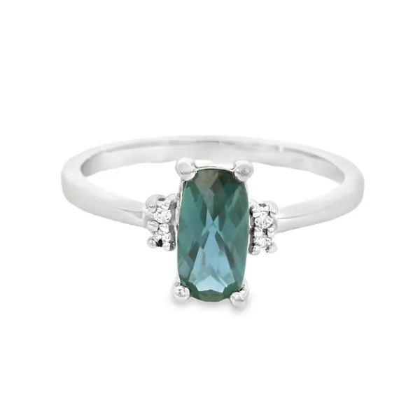 14 Karat White Gold Oval Created Alexandrite Fashion Ring S&E Jewelers Depew, NY