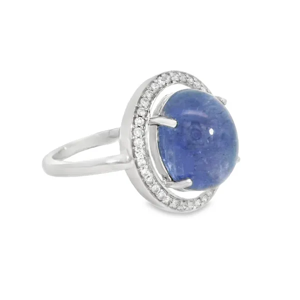 14 Karat White Gold Round Tanzanite Fashion Ring Image 2 S&E Jewelers Depew, NY