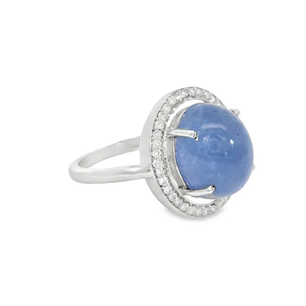 14 Karat White Gold Cabochon Tanzanite Fashion Ring Image 2 S&E Jewelers Depew, NY