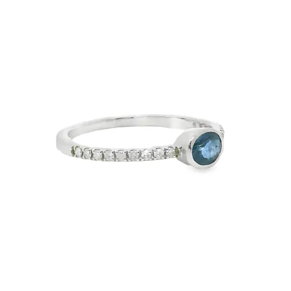 14 Karat White Gold Oval Sapphire Fashion Ring Image 2 S&E Jewelers Depew, NY