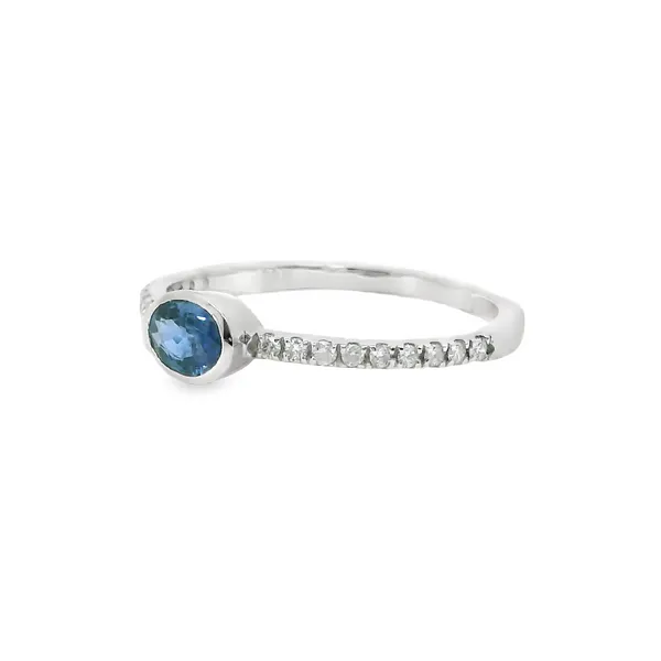 14 Karat White Gold Oval Sapphire Fashion Ring Image 3 S&E Jewelers Depew, NY