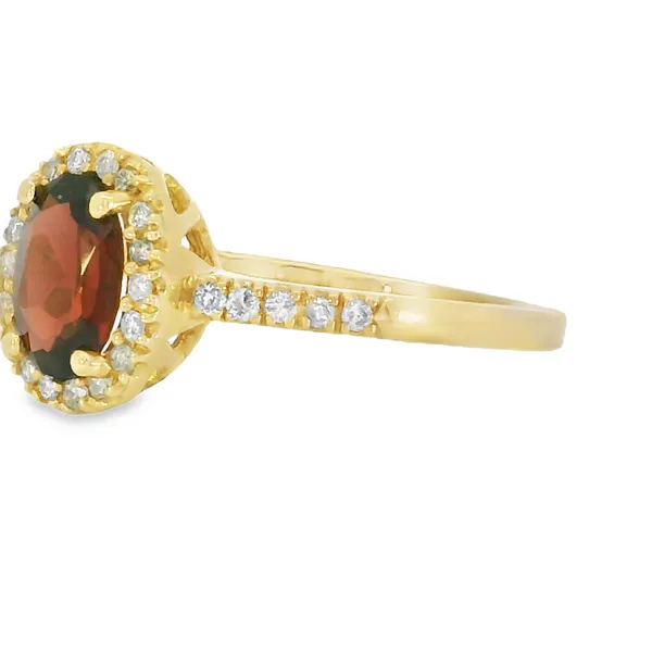 10 Karat Yellow Gold Oval Garnet Fashion Ring Image 3 S&E Jewelers Depew, NY