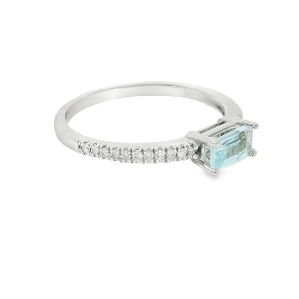 14 Karat White Gold 0.36ctw Square Cushion Aquamarine Fashion Ring Image 2 S&E Jewelers Depew, NY