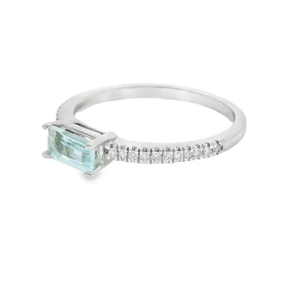 14 Karat White Gold 0.36ctw Square Cushion Aquamarine Fashion Ring Image 3 S&E Jewelers Depew, NY