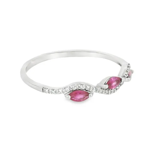 14 Karat White Gold 0.40ctw Oval Rubies Fashion Ring Image 2 S&E Jewelers Depew, NY