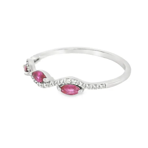 14 Karat White Gold 0.40ctw Oval Rubies Fashion Ring Image 3 S&E Jewelers Depew, NY