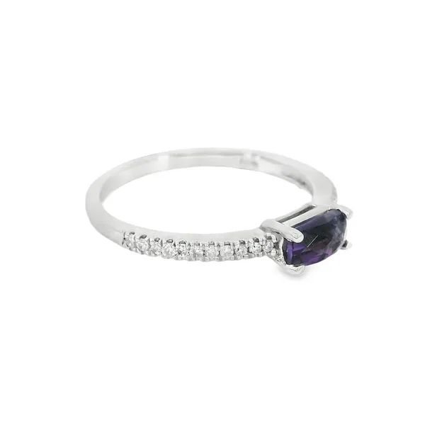 14 Karat White Gold 0.28ctw Rectangular Cushion Amethyst Fashion Ring Image 2 S&E Jewelers Depew, NY